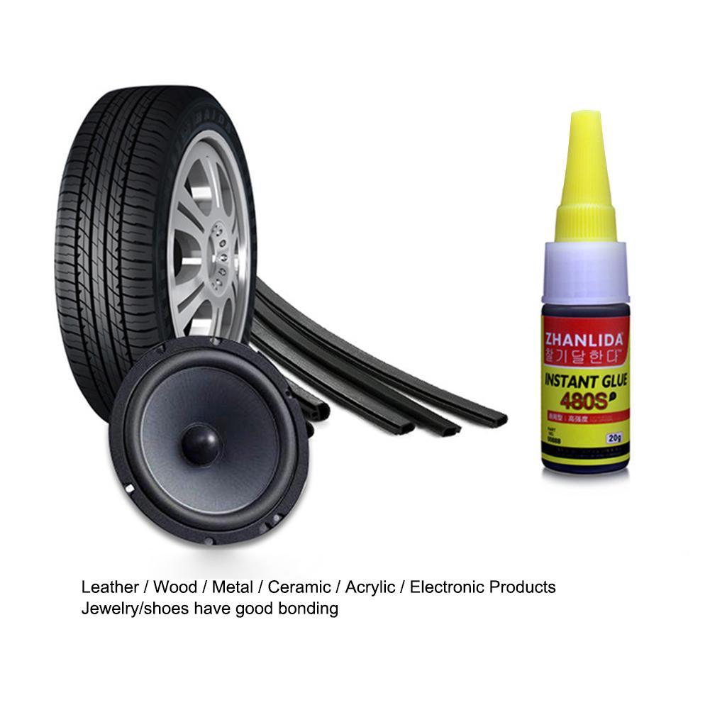 20g/ Piece 480 Instant Curing Glue Black Super Glue Metal Seal Plastic  Rubber Special Adhesive Car Tire Repair Glue